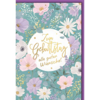 Geburtstag Glückwunschkarte mit Umschlag Blüten...