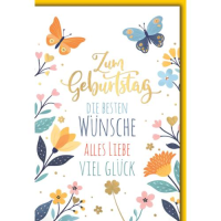 Geburtstag Glückwunschkarte mit Umschlag bunte...