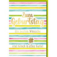Geburtstag Glückwunschkarte mit Umschlag bunte...