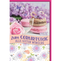 Geburtstag Glückwunschkarte mit Umschlag Macarons,...