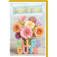 Geburtstag Glückwunschkarte mit Umschlag bunter...