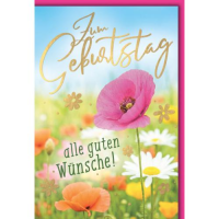 Geburtstag Glückwunschkarte mit Umschlag rosa...