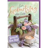 Geburtstag Glückwunschkarte mit Umschlag Blumen in...