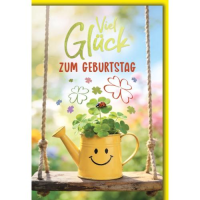 Geburtstag Glückwunschkarte mit Umschlag gelbe...