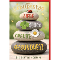 Geburtstag Glückwunschkarte mit Umschlag Steine...