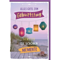 Geburtstag Glückwunschkarte mit Umschlag Lampions am...