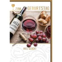 Geburtstag Glückwunschkarte mit Umschlag Glas...