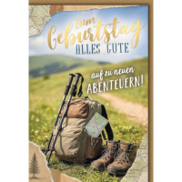 Geburtstag Glückwunschkarte mit Umschlag Wandern zu...