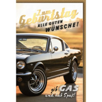 Geburtstag Glückwunschkarte mit Umschlag Sportwagen...