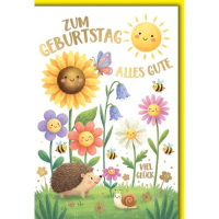 Geburtstag Glückwunschkarte mit Umschlag Blumen...