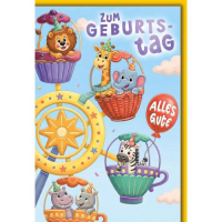Kindergeburtstag Glückwunschkarte mit Umschlag Party...