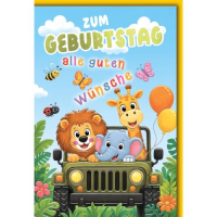 Kindergeburtstag Glückwunschkarte mit Umschlag...