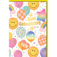 Geburtstag Glückwunschkarte mit Umschlag bunte...
