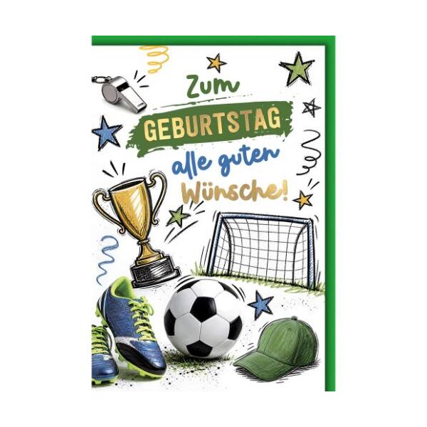 Geburtstag Glückwunschkarte mit Umschlag Fußballchampion Zum Geburtstag alle guten Wünsche!