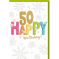 50. Geburtstag Glückwunschkarte mit Umschlag...