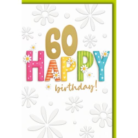 60. Geburtstag Glückwunschkarte mit Umschlag...