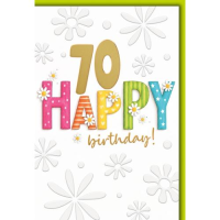 70. Geburtstag Glückwunschkarte mit Umschlag...