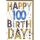 100. Geburtstag Glückwunschkarte mit Umschlag Buchstaben mit Mustern Happy Birthday!
