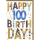 100. Geburtstag Glückwunschkarte mit Umschlag Buchstaben mit Mustern Happy Birthday!