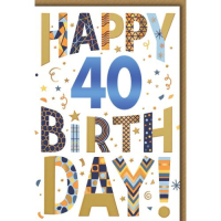 40. Geburtstag Glückwunschkarte mit Umschlag...