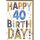 40. Geburtstag Glückwunschkarte mit Umschlag Buchstaben mit Mustern Happy Birthday!