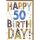 50. Geburtstag Glückwunschkarte mit Umschlag Buchstaben mit Mustern Happy Birthday!