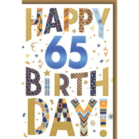 65. Geburtstag Glückwunschkarte mit Umschlag...