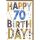 70. Geburtstag Glückwunschkarte mit Umschlag Buchstaben mit Mustern Happy Birthday!