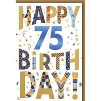 75. Geburtstag Glückwunschkarte mit Umschlag...