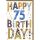 75. Geburtstag Glückwunschkarte mit Umschlag Buchstaben mit Mustern Happy Birthday!