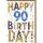 90. Geburtstag Glückwunschkarte mit Umschlag Buchstaben mit Mustern Happy Birthday!