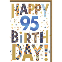 95. Geburtstag Glückwunschkarte mit Umschlag...