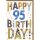 95. Geburtstag Glückwunschkarte mit Umschlag Buchstaben mit Mustern Happy Birthday!