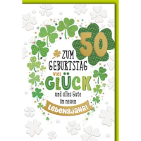 50. Geburtstag Glückwunschkarte mit Umschlag...