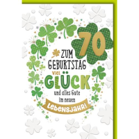 70. Geburtstag Glückwunschkarte mit Umschlag...