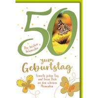 50. Geburtstag Glückwunschkarte mit Umschlag...