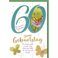60. Geburtstag Glückwunschkarte mit Umschlag...