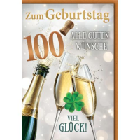 100. Geburtstag Glückwunschkarte mit Umschlag...
