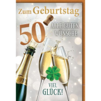 50. Geburtstag Glückwunschkarte mit Umschlag...