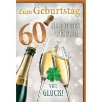 60. Geburtstag Glückwunschkarte mit Umschlag...
