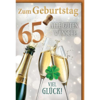 65. Geburtstag Glückwunschkarte mit Umschlag...