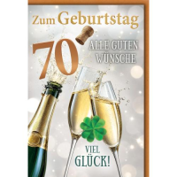 70. Geburtstag Glückwunschkarte mit Umschlag...