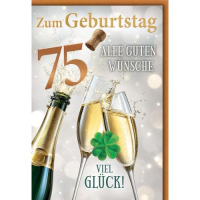 75. Geburtstag Glückwunschkarte mit Umschlag...