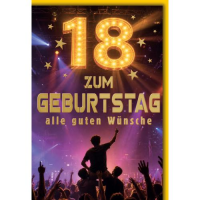 18. Geburtstag Glückwunschkarte mit Umschlag...