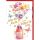 Zahlengeburtstag Drehzahl Glückwunschkarte mit Umschlag Blumenstrauß in Flasche Alles gute zum Geburtstag Schmetterlinge