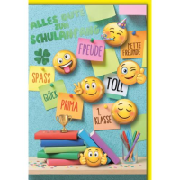 Schulanfang Glückwunschkarte mit Umschlag lustige...