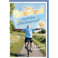Ruhestand Glückwunschkarte mit Umschlag Fit wie ein...