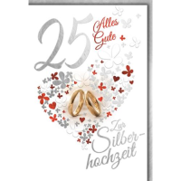 Silberhochzeit 25. Hochzeitstag Glückwunschkarte mit...
