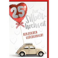 Silberhochzeit 25. Hochzeitstag Glückwunschkarte mit...