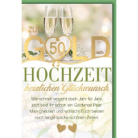 Goldhochzeit 50. Hochzeitstag Glückwunschkarte mit...